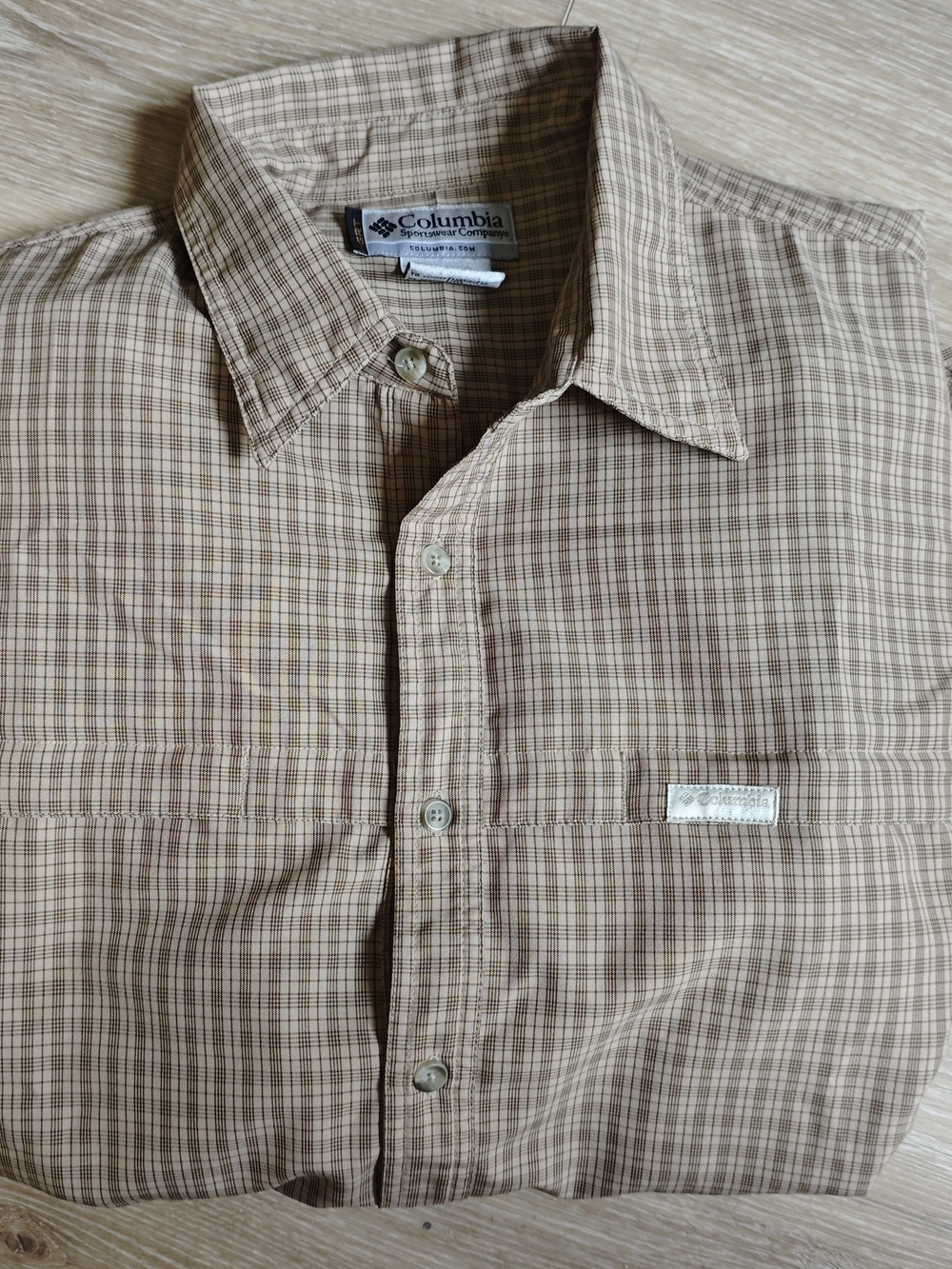 Columbia Brown Plaid Outdoor Button Shirt